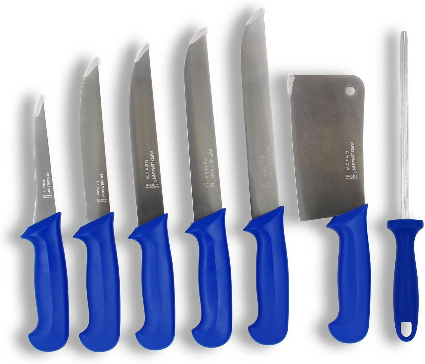 7-teiliges Fleischmesser-Set inkl. Wetzstahl, Blau