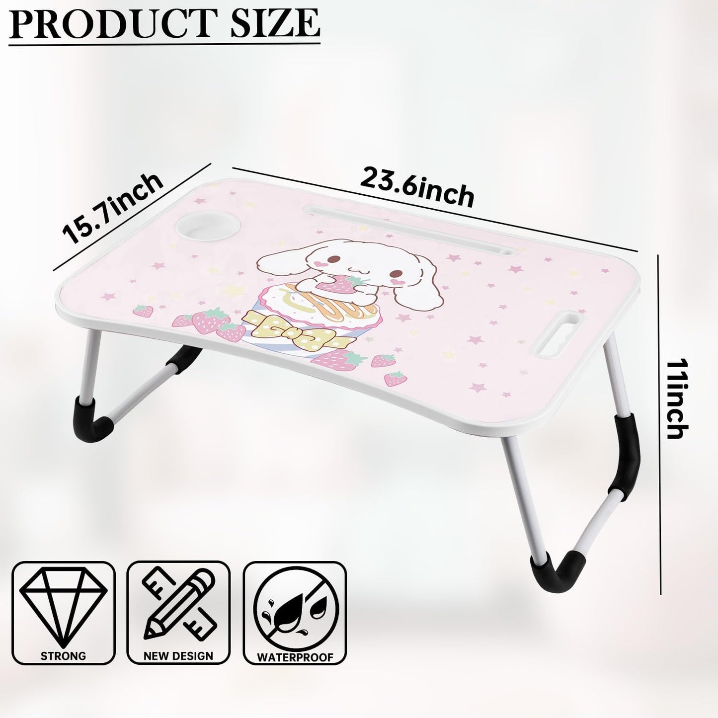 Laptop-Betttisch, Rosa Erdbeere