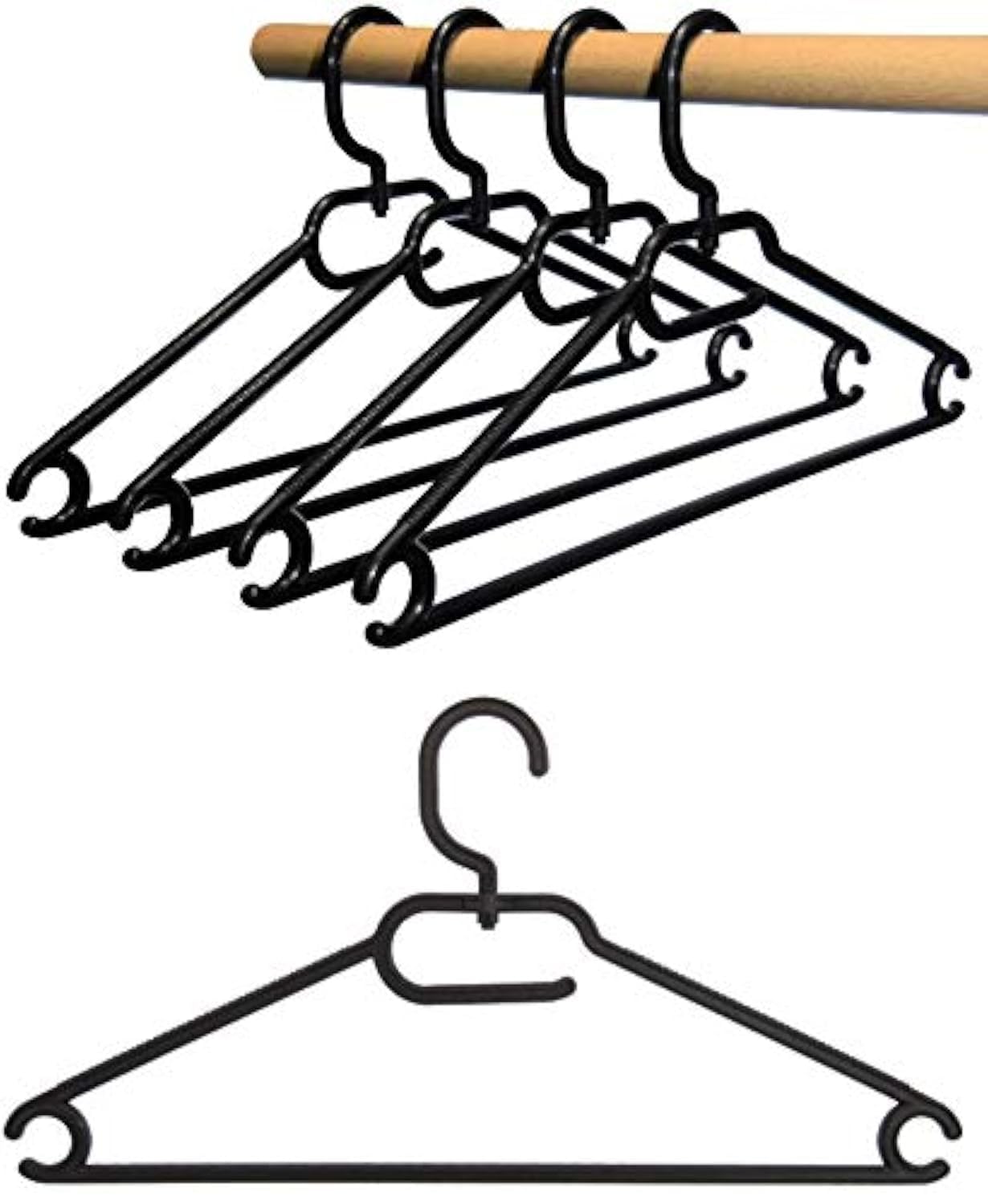 25er-Set Universalkleiderbügel, Schwarz