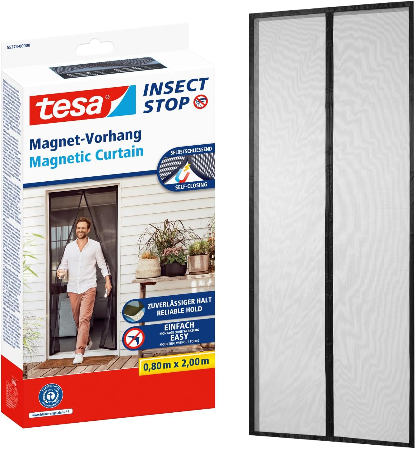 Magnetischer Insektenschutzvorhang für Türen, 2,0 m x 0,8 m