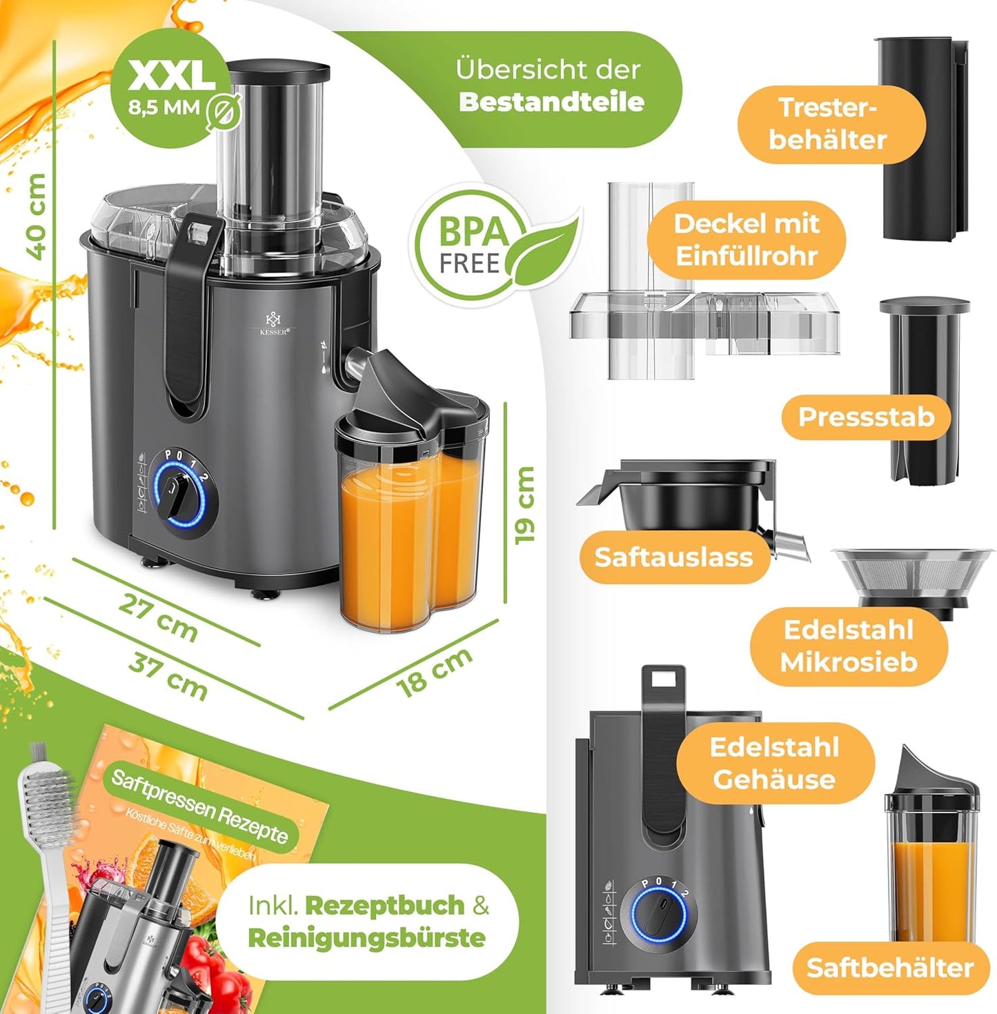 Zentrifugalentsafter, Anthrazit
