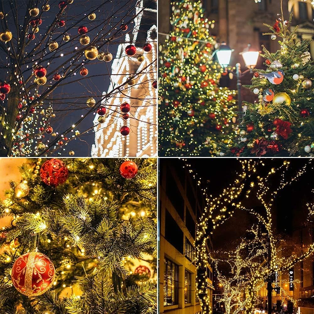 4er-Pack LED Lichterketten mit Timer und 9 Programmen, 4stk 50 Led Warmweiß