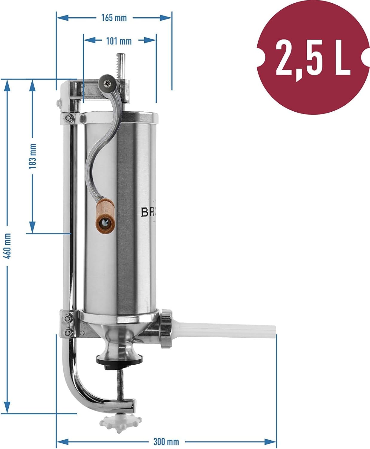 Vertikaler Wurstfüller 311007, Vertikaler 2,5 kg Edelstahl