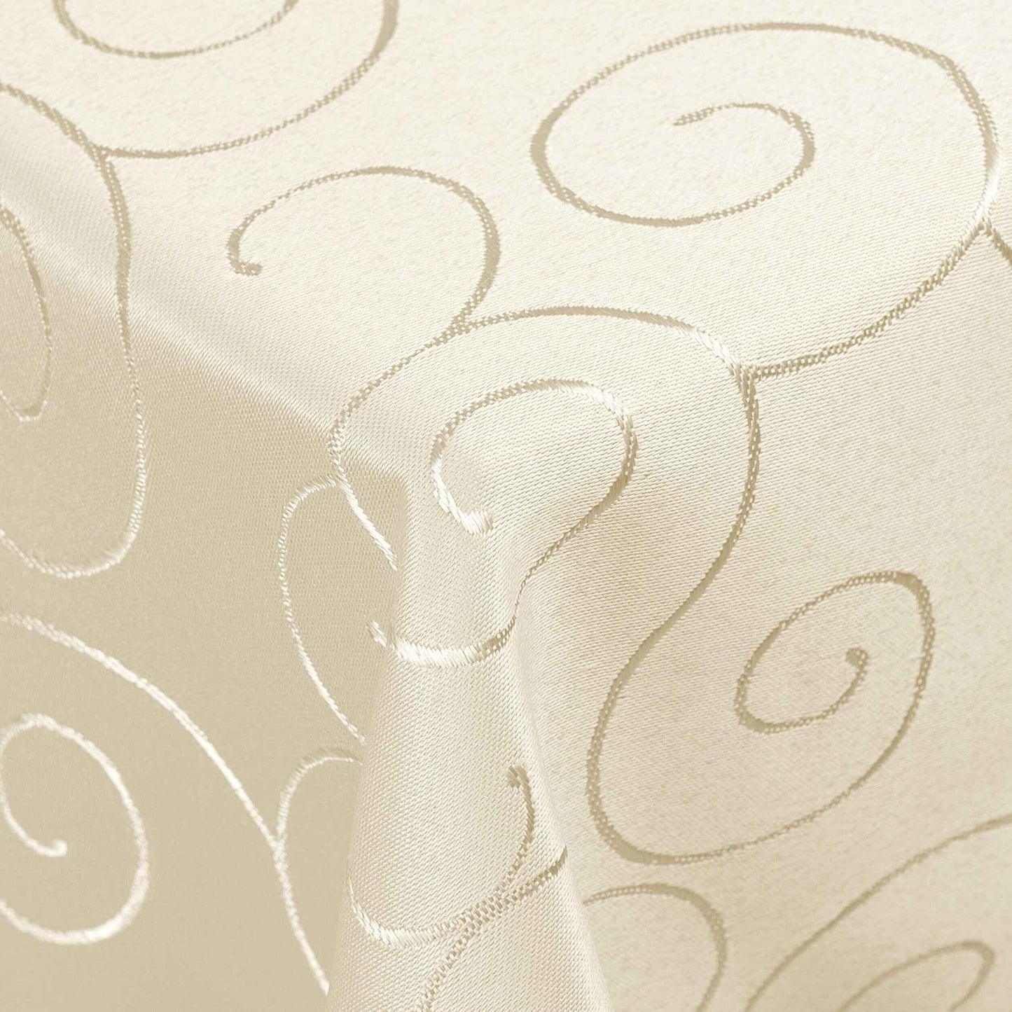 Tafeldecke mit Ornament-Stickerei, 130 x 340 cm (Eckig) Champagner
