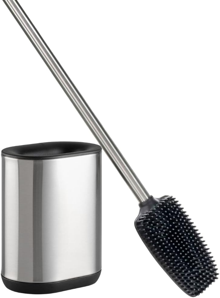 Toilettenbürste mit Silikonborsten, Silber