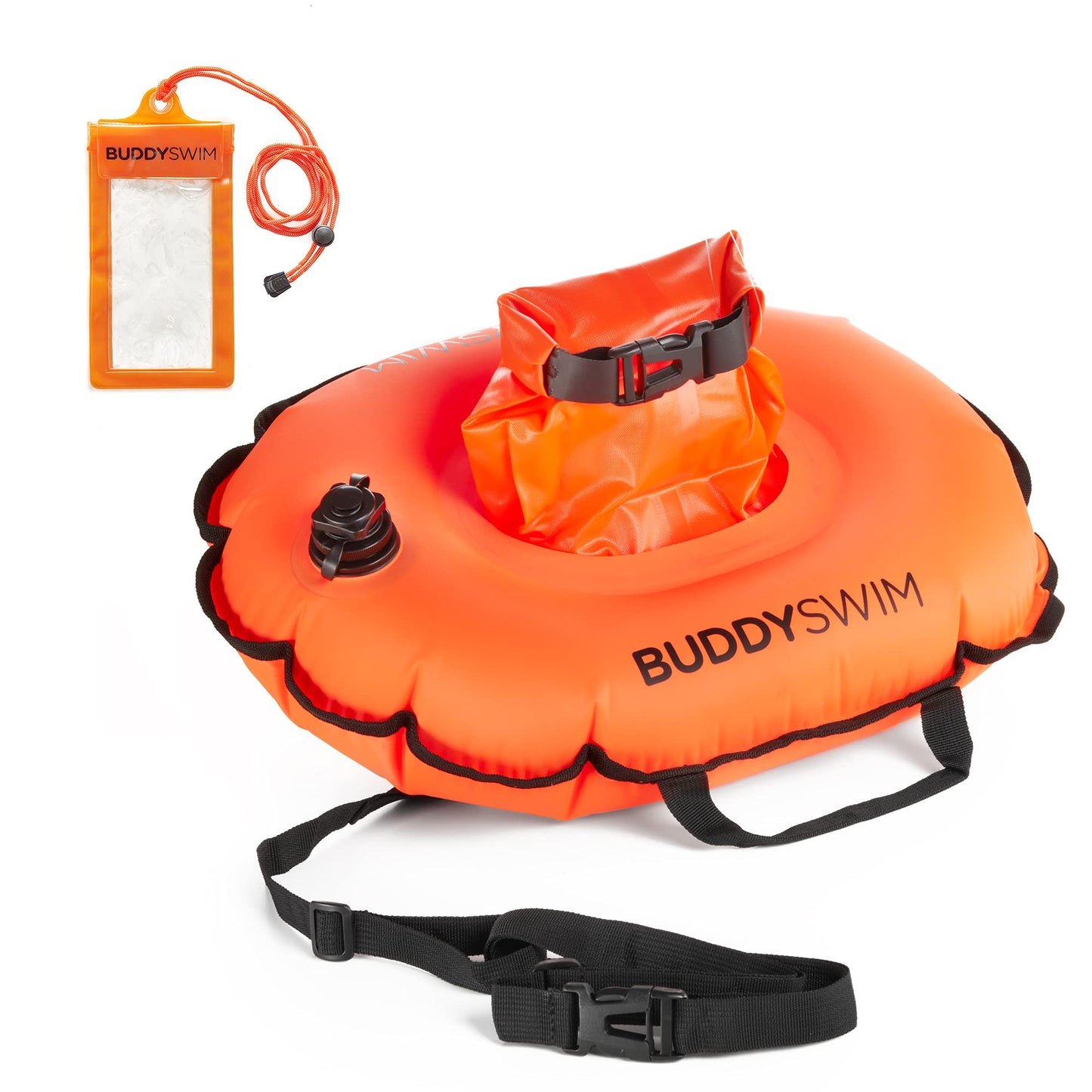Schwimmboje mit wasserdichter Tasche, orange