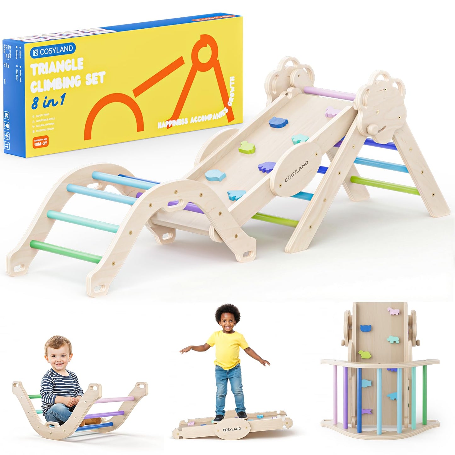 8-in-1 Klettergerüst mit Rutsche & Bogen, M Kühl