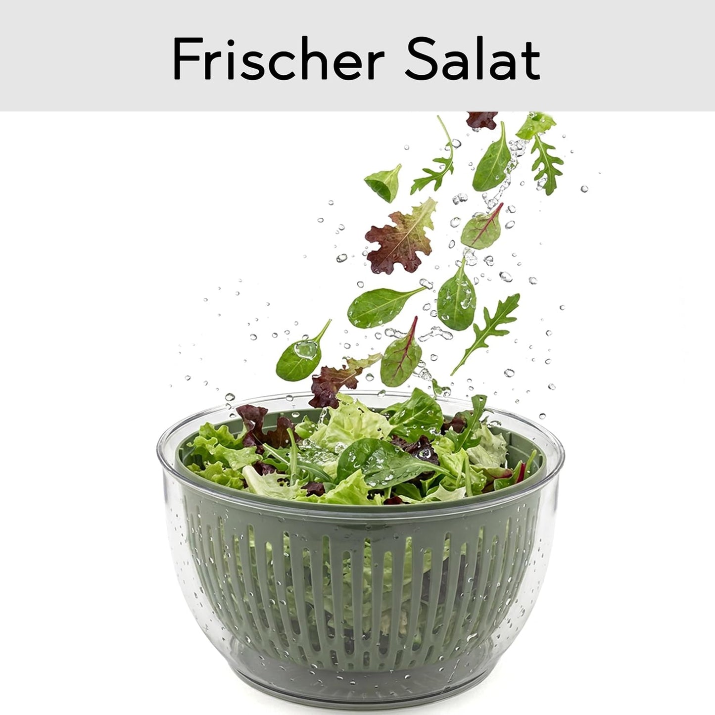 Salatschleuder mit Kurbelantrieb