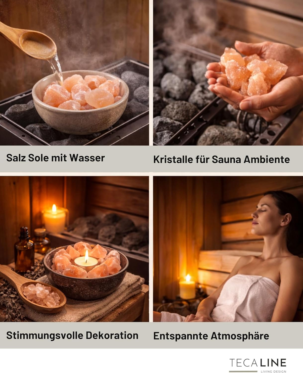 Saunasalzsteine für Sole-Schale, 2 kg, 2 kg