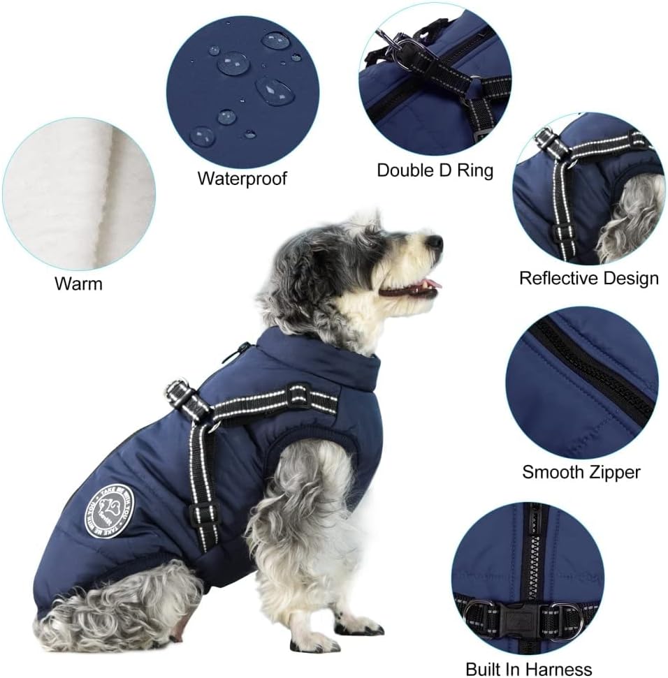Hundejacke Winterweste mit Brustgurt, 4XL rot