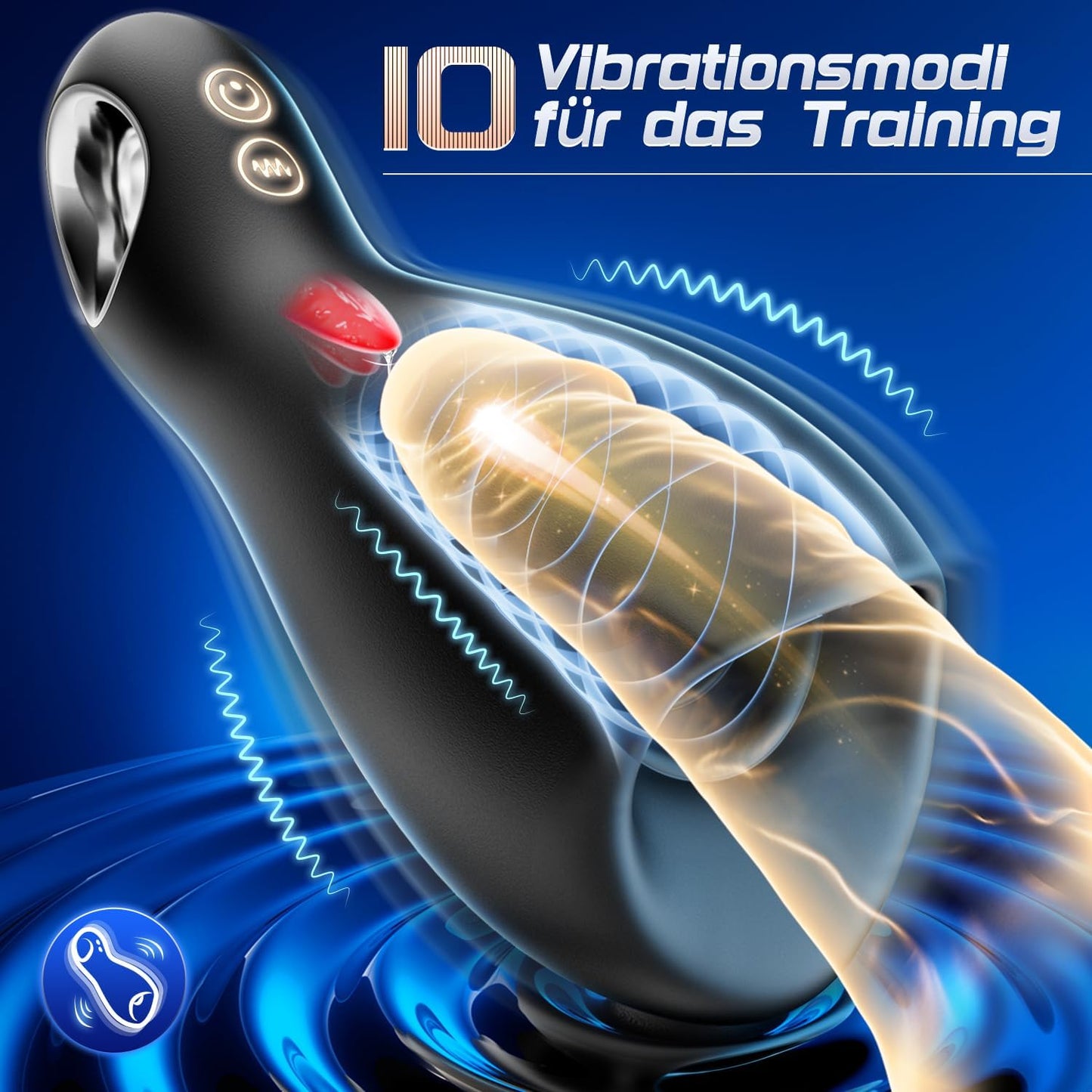 Masturbator mit 360° Vibrationsmodi und 5 Zungenleckmodi, erotic sex toy