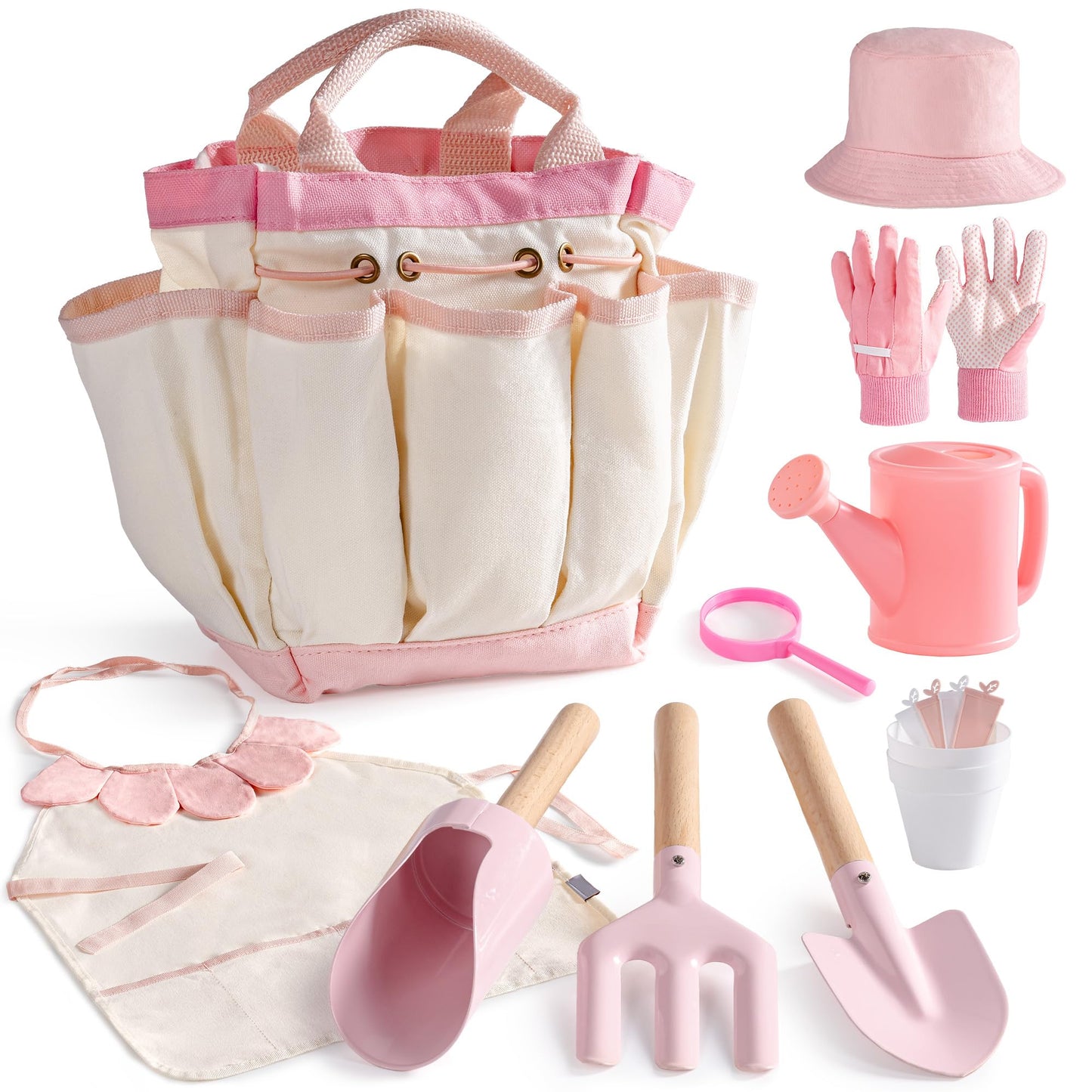 18-teiliges Gartenwerkzeug-Set, Rosa
