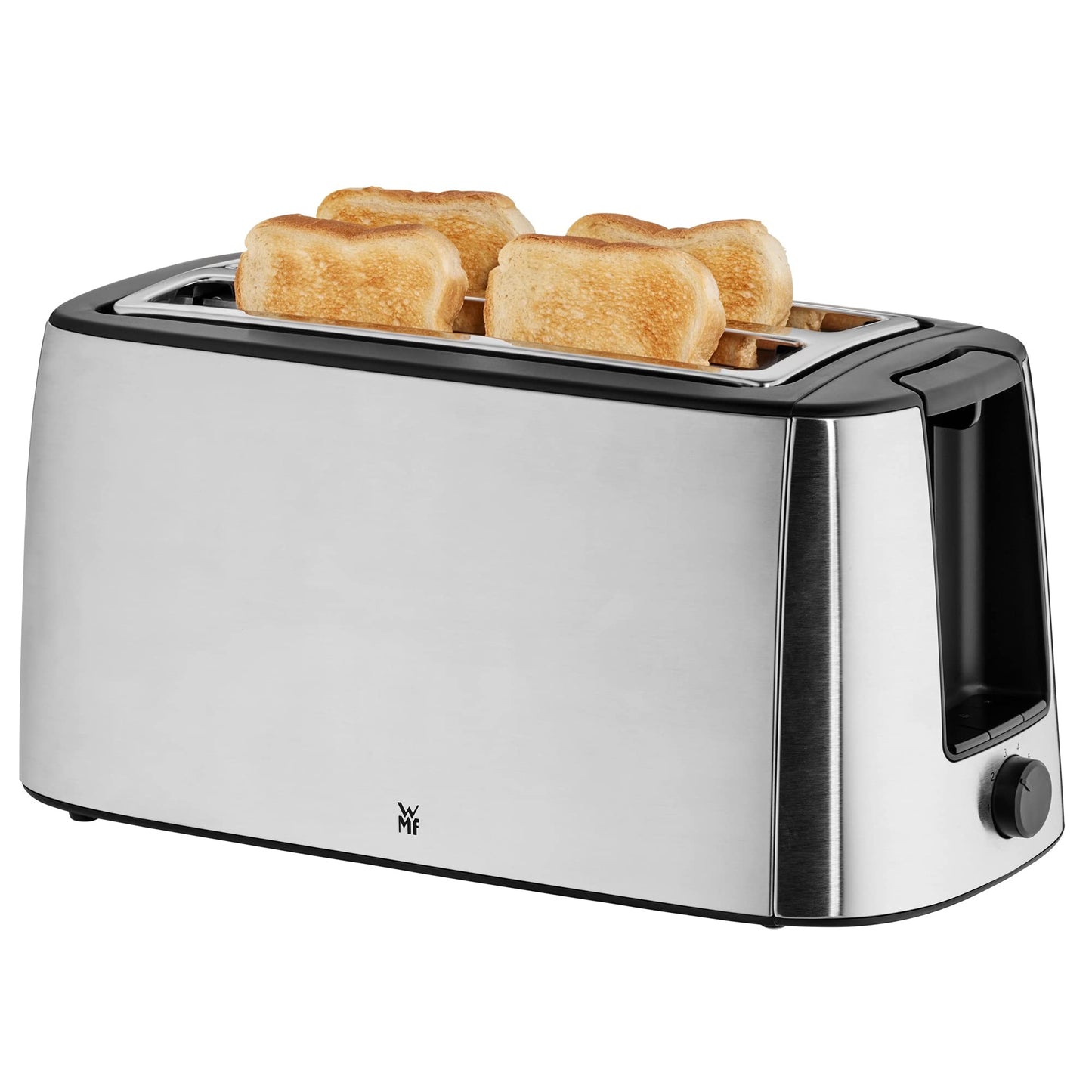 Langschlitz Toaster Edelstahl Brötchenaufsatz 4 Scheiben XXL BuenoPro 1550W, Single