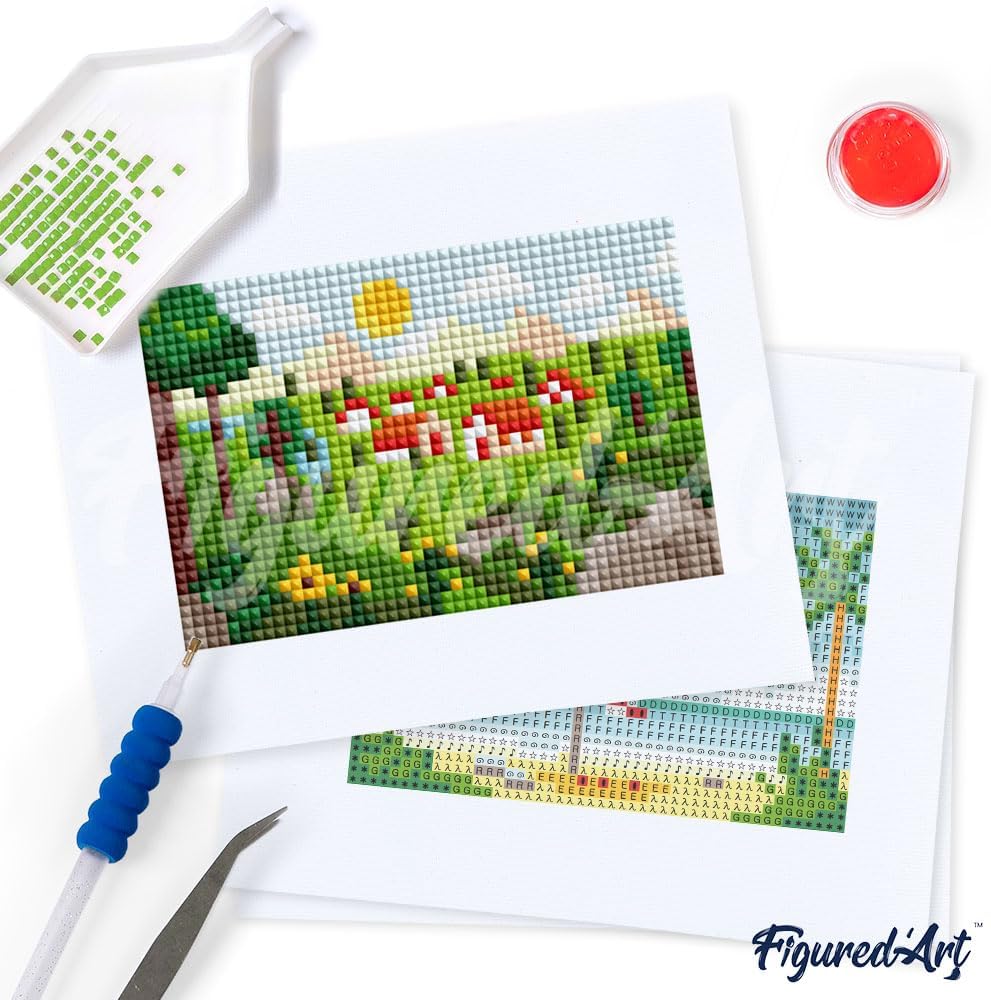 Mini Serie Diamond Painting Set mit 12 Stück, Sommerlandschaften PROBLEMYOUMUSTCHECK
