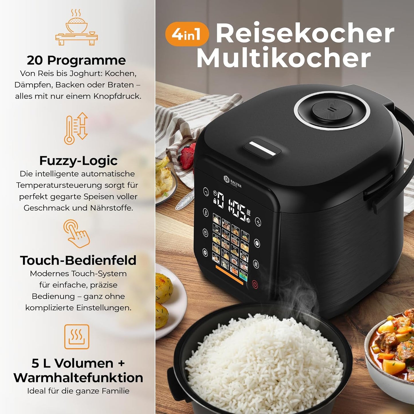 Multikocher, 20 Programme