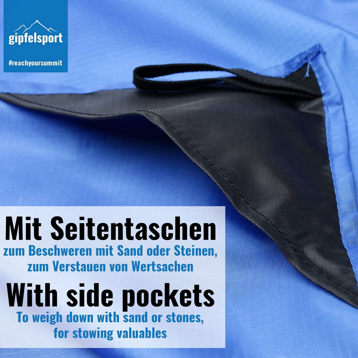Wasserdichte Picknickdecke, Blau