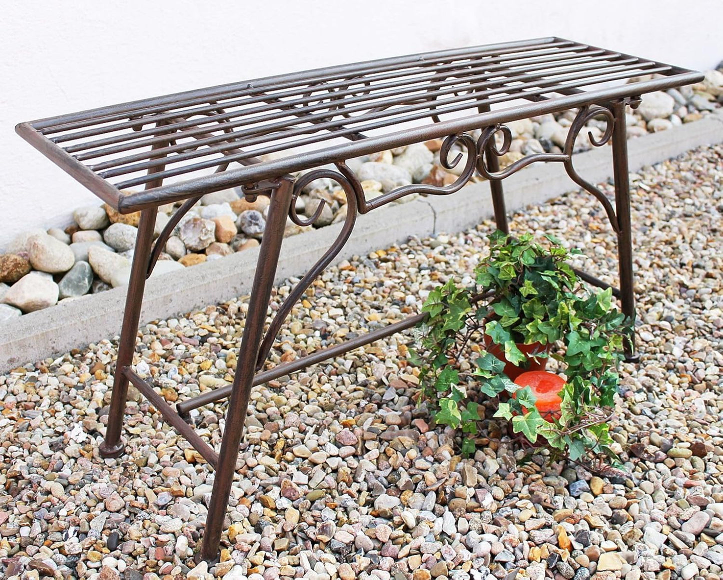 Wetterfeste Antik-Design Gartenbank Cucciu S, 83 cm x 27 cm x 45 cm