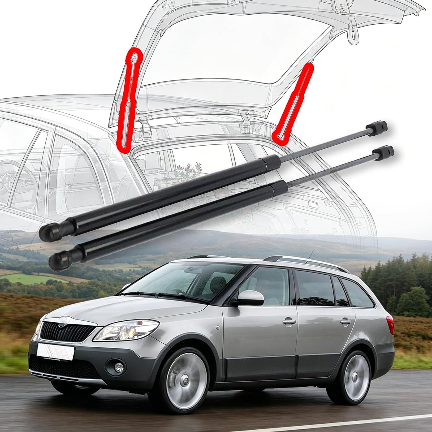 Heckklappendämpfer für Skoda Fabia