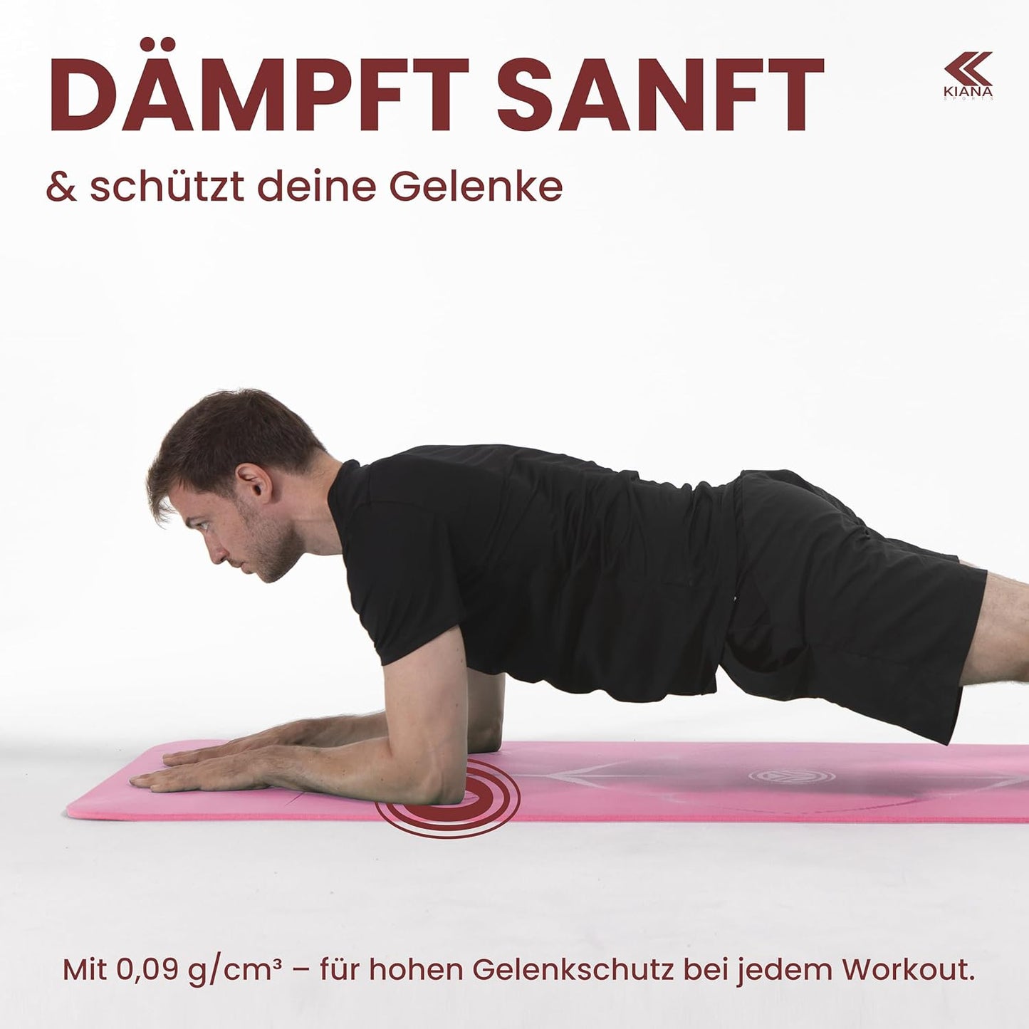 Rutschfeste Yogamatte, Dick (1,5 cm) Rosa
