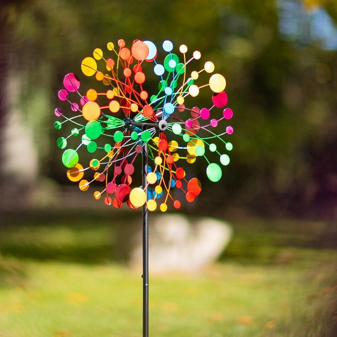 Kaleidoscope Duett Windspiel mit 3D-Rotoren, Multi-colored Kaleidoscope Duett