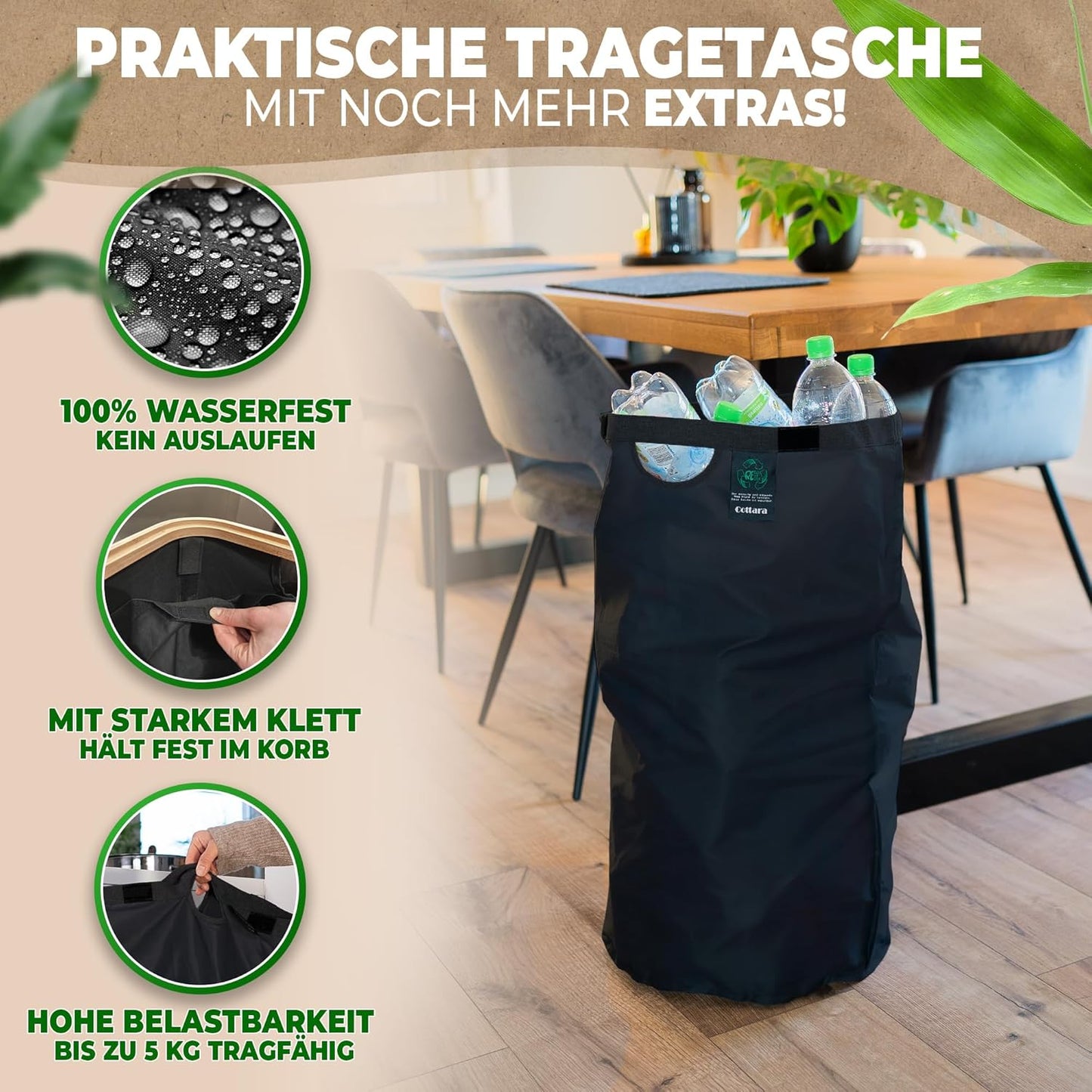 Pfandflaschen-Sammelbehälter, Schwarz