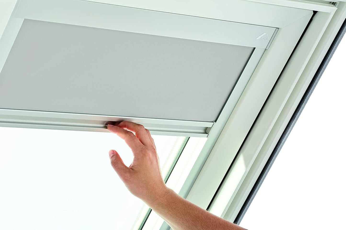 Dachfenster-Verdunkelungsrollo ZRV, Hellgrau B46 x H98 cm Führungsschiene Silber
