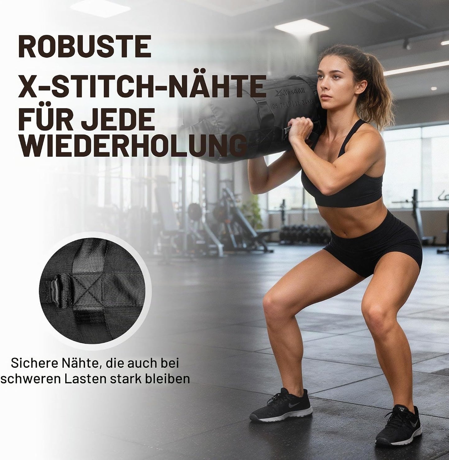 Verstellbare Sandsack für Krafttraining, E. Schwarz - (2kg - 11kg)