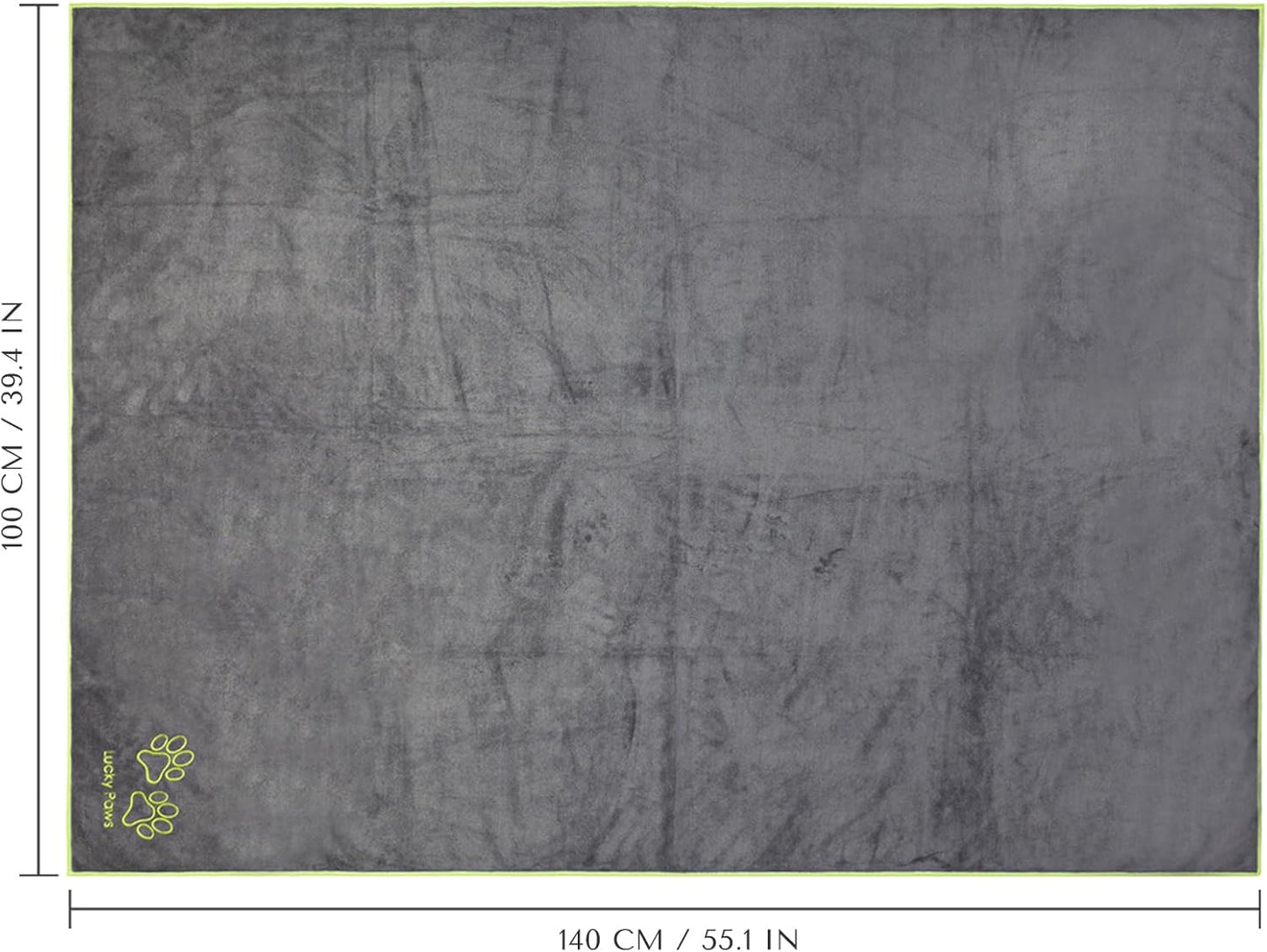 Extra saugfähiges Hundehandtuch (140x100cm), Grau Pack of 1 Riesengröße