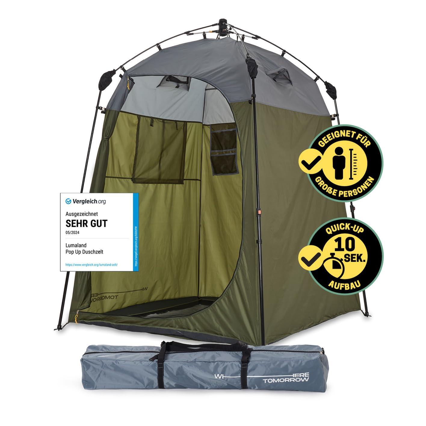 Pop-Up Dusch- und Toilettenzelt, Grün 1 Person