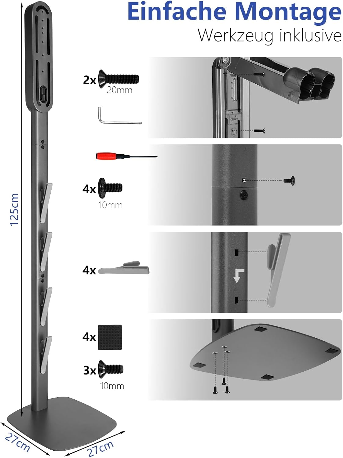 Staubsauger-Ständer für Dyson, Dunkelgrau