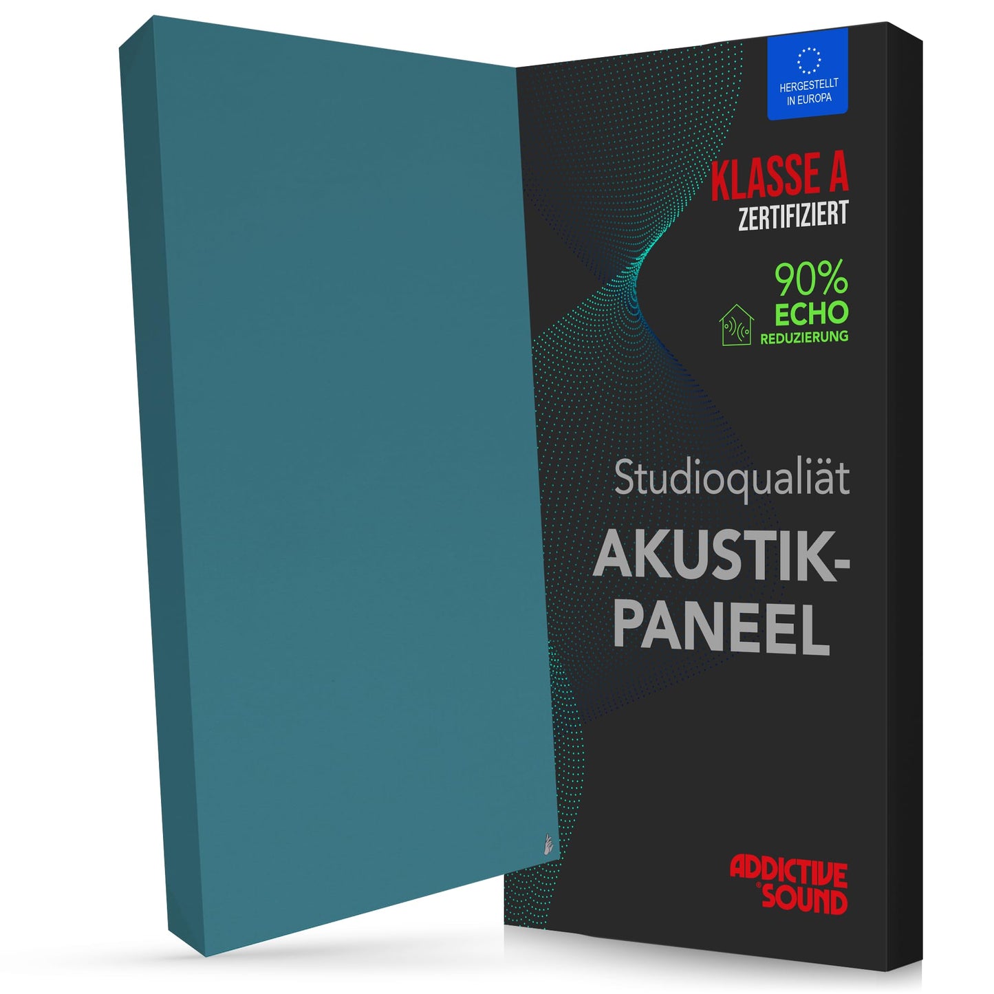 Schallabsorber Akustikpaneel mit Montageset, 100x50x11 cm Seegrün