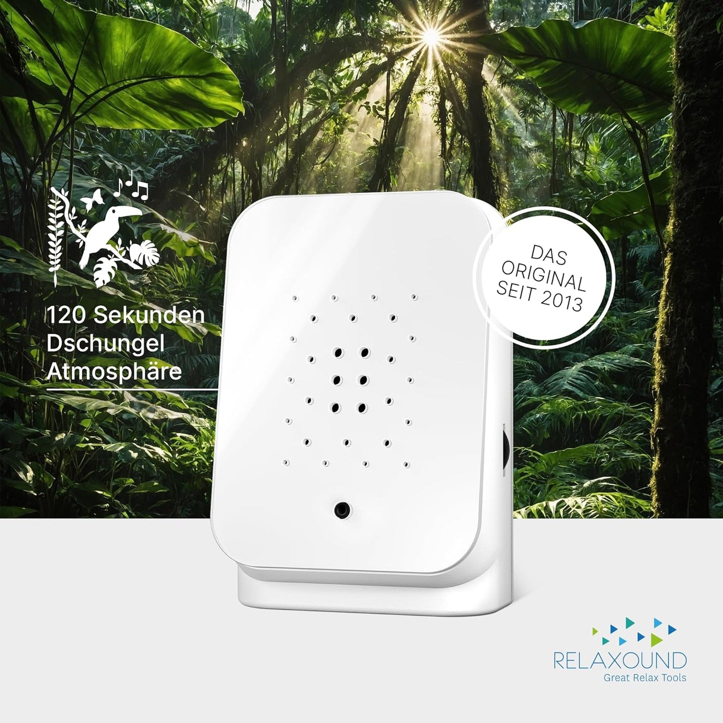 Dschungel-Soundbox mit Naturgeräuschen, Weiss