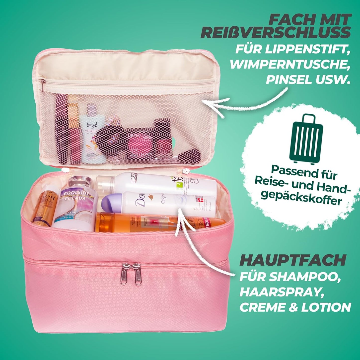 Kosmetik- und Kulturtasche, Rosa
