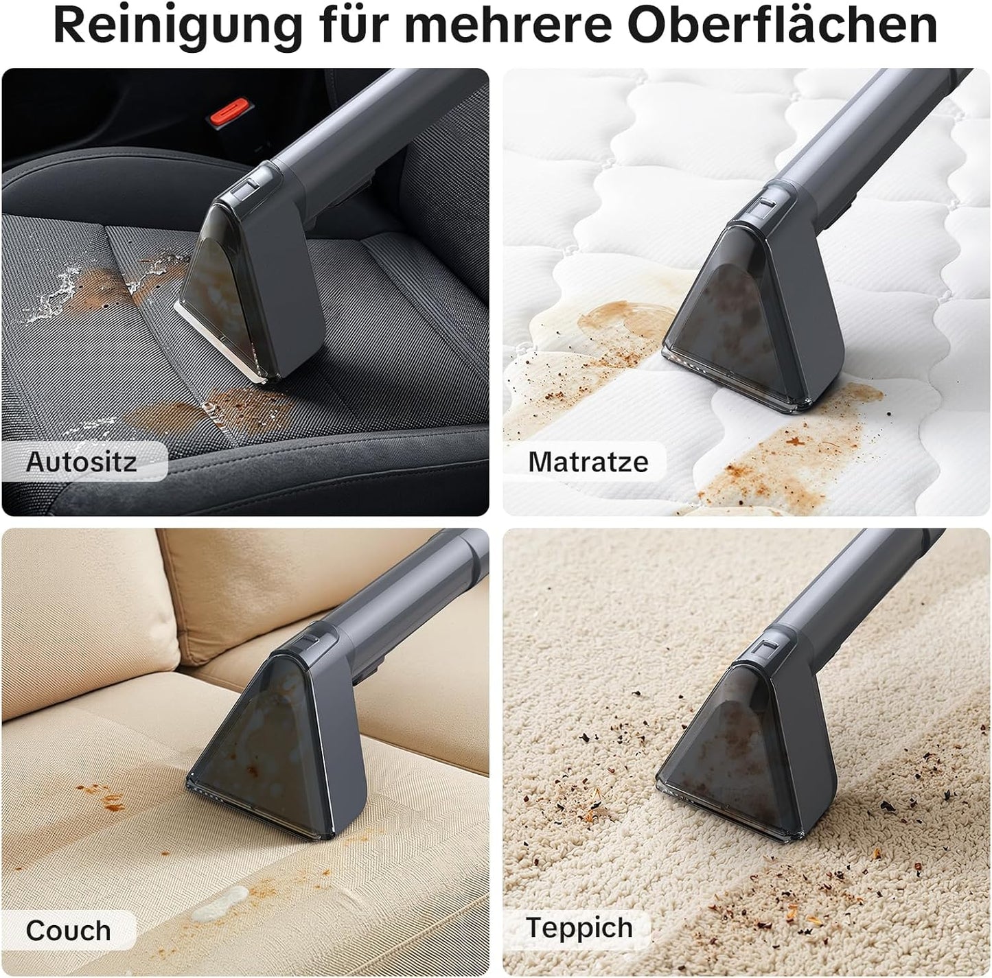 Polster- und Teppichreiniger mit Selbstreinigungsfunktion, Dunkelgrau