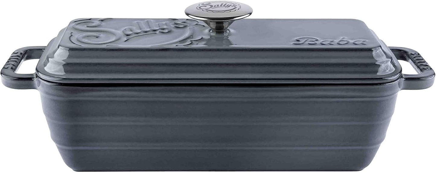 Gusseisen Brotbackform Baba, Smokey Grey Majolika