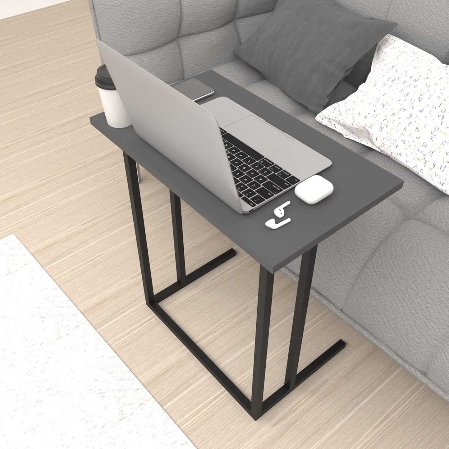 Laptoptisch in C-Form für Sofa und Bett, Anthrazit