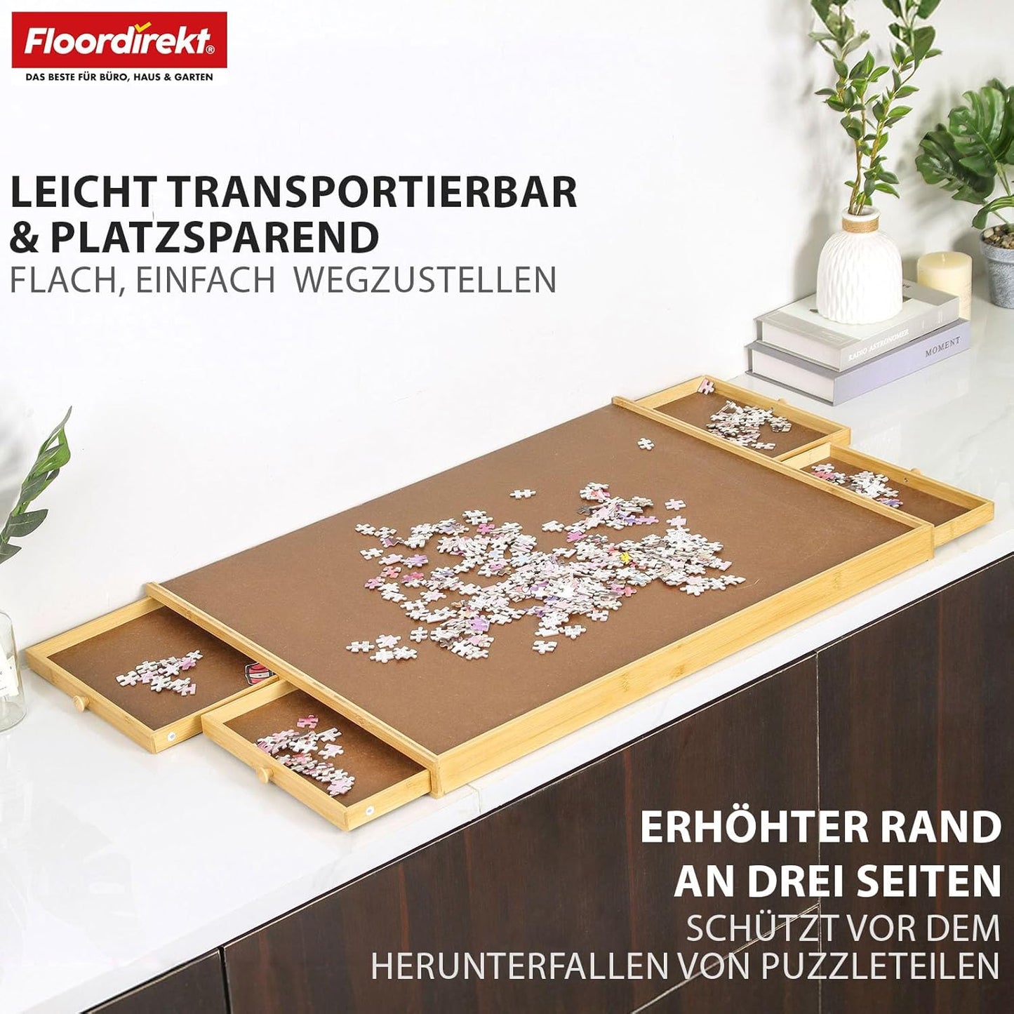 Yukon Puzzletisch mit Schubladen, 1000 Teile, 76 x 57 cm