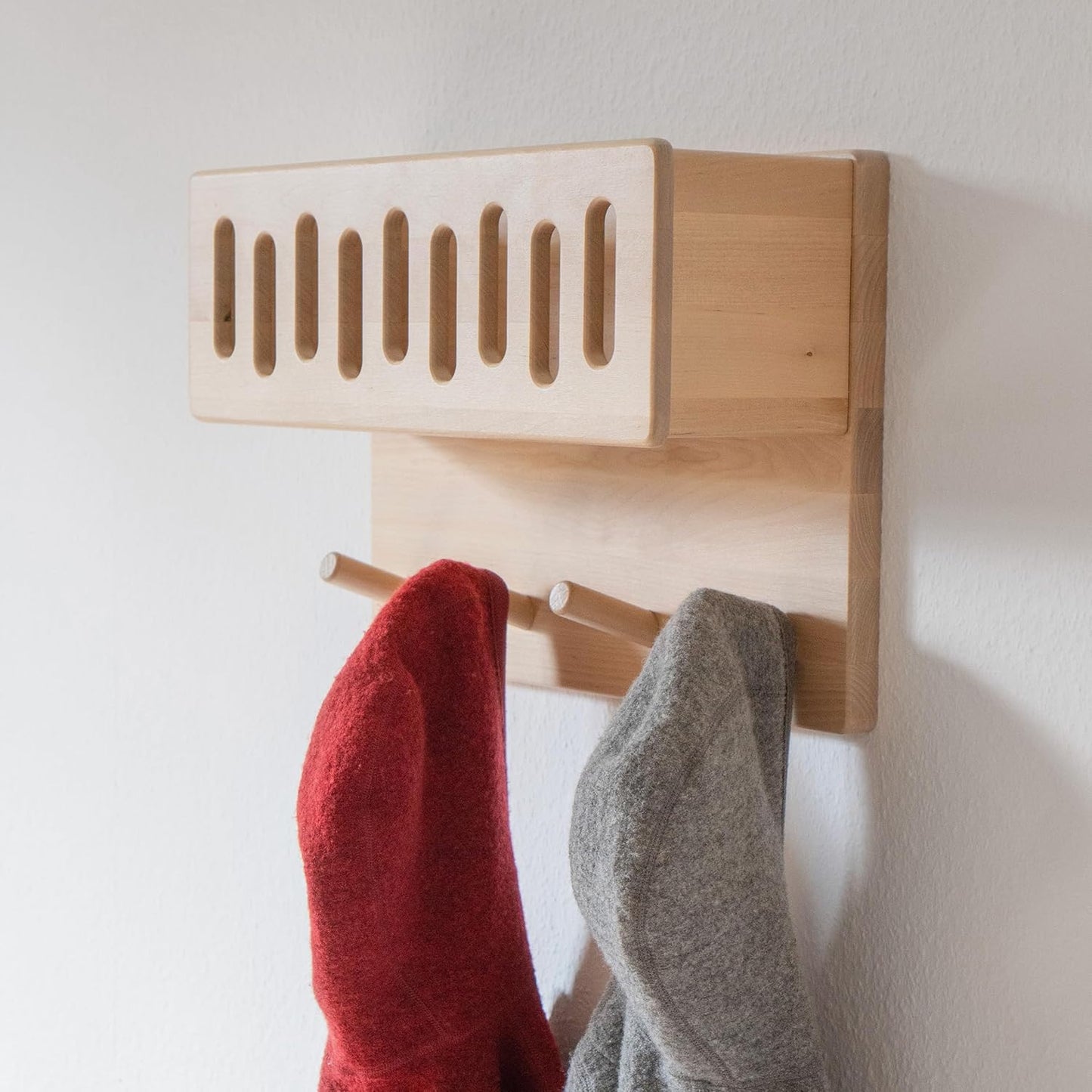 Kindergarderobe, Klein (mit Sichtfenster) Weiss Lackiert