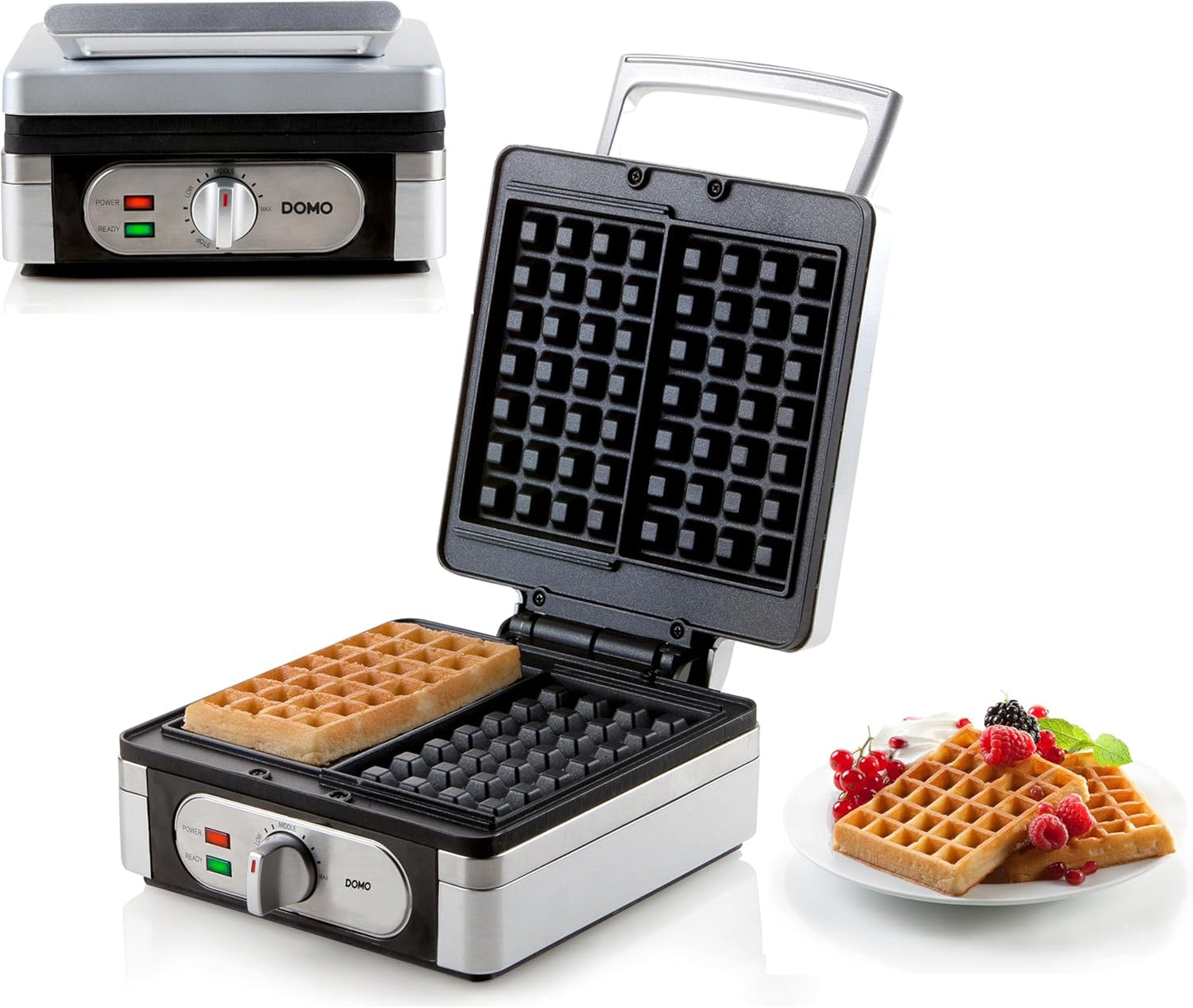 Doppelwaffeleisen DO9047W für Belgische Waffeln, Silver