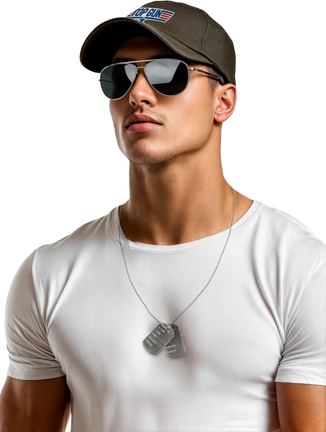 Top Gun Accessoire-Set: Mütze, Brille & Dog Tag