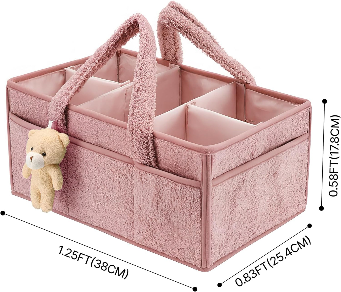 Baby Wickeltasche Organizer für Wickeltisch, Rosa