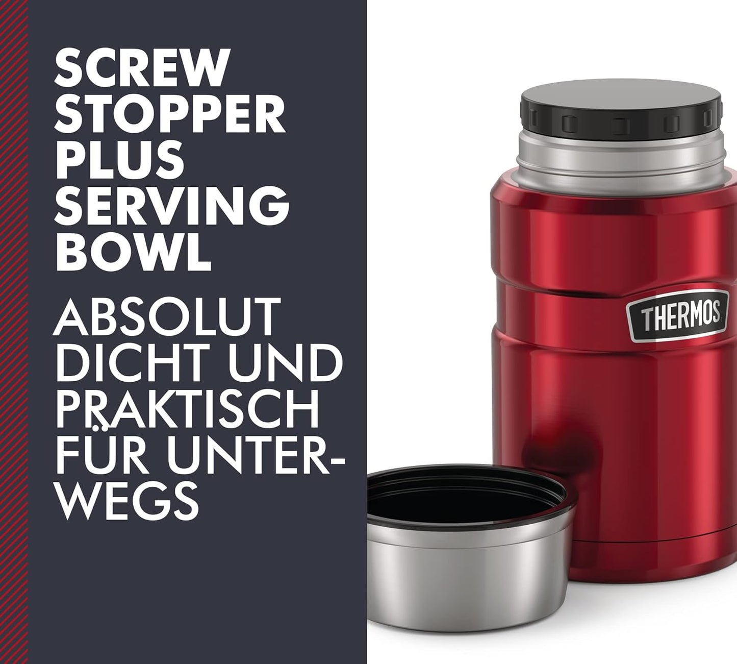 King Essensbehälter 710ml, 0,71 l /  Cranberry Red Polished