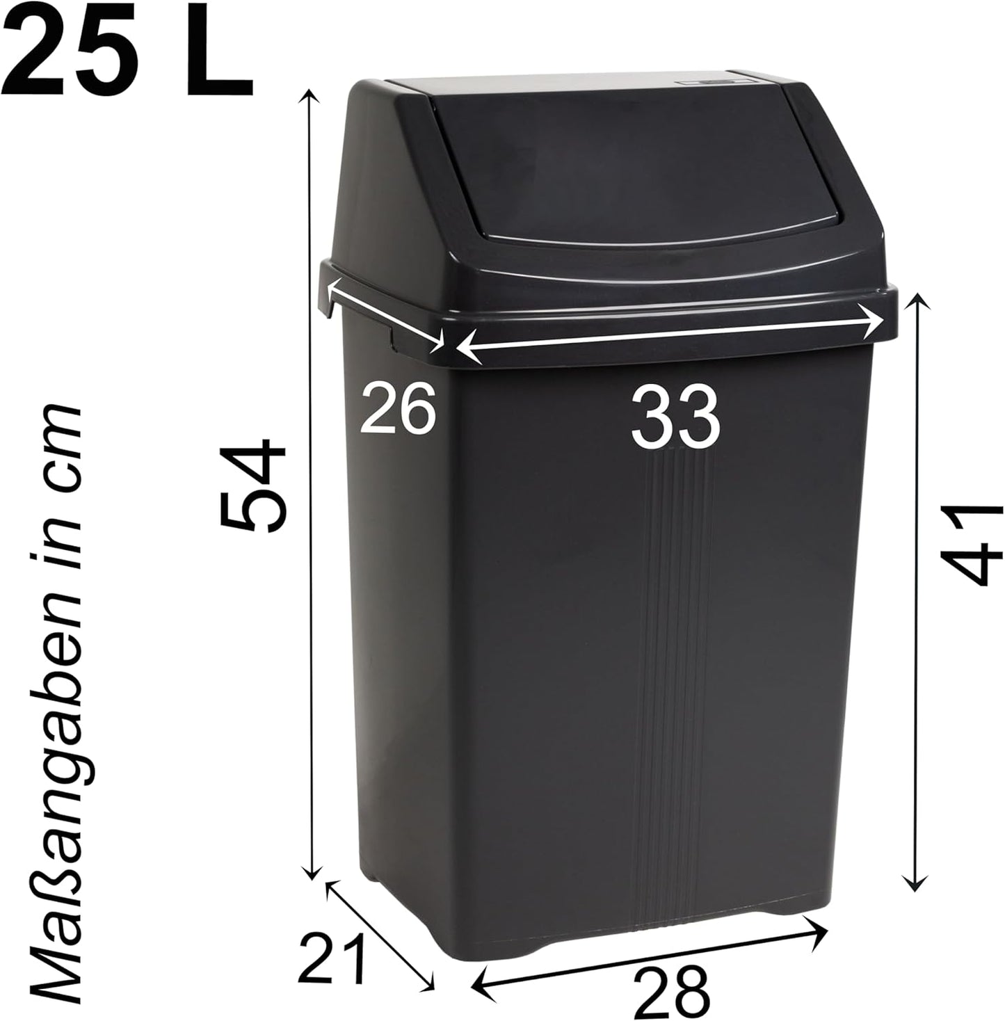 Schwingdeckel-Mülleimer-Set, 2x 25 Liter, Anthrazit 2 x 25 Liter