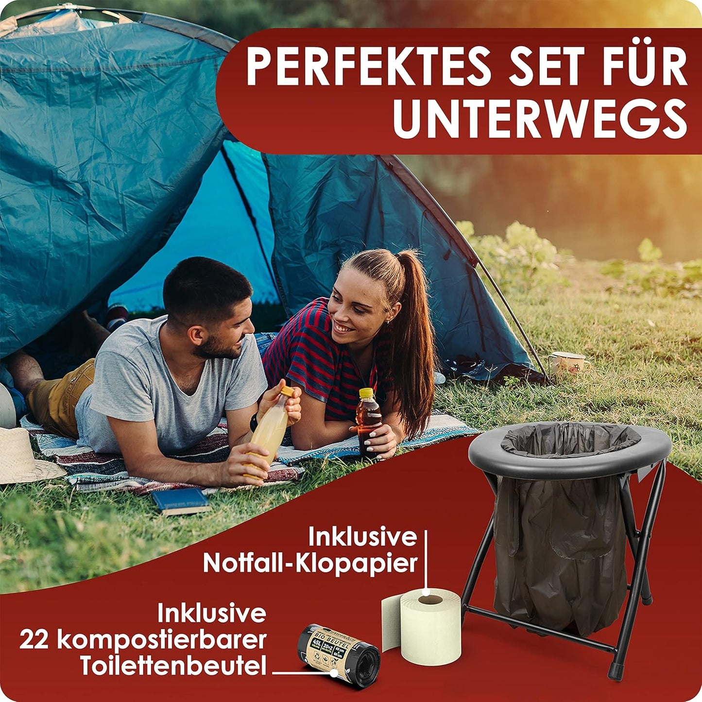 Faltbare Campingtoilette, 1 Piece