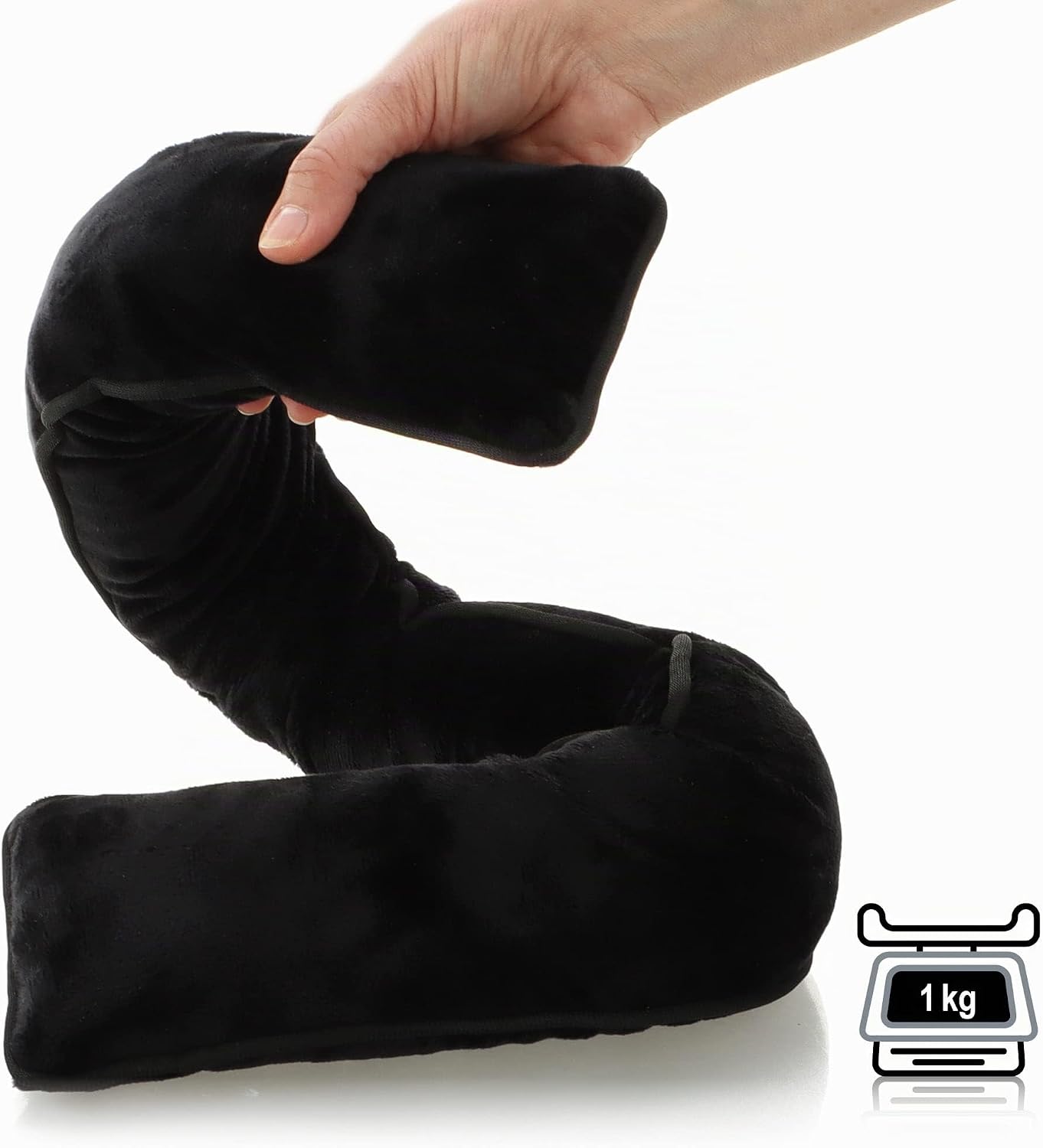 Zugluftstopper Set, 02 Stück - Schwarz