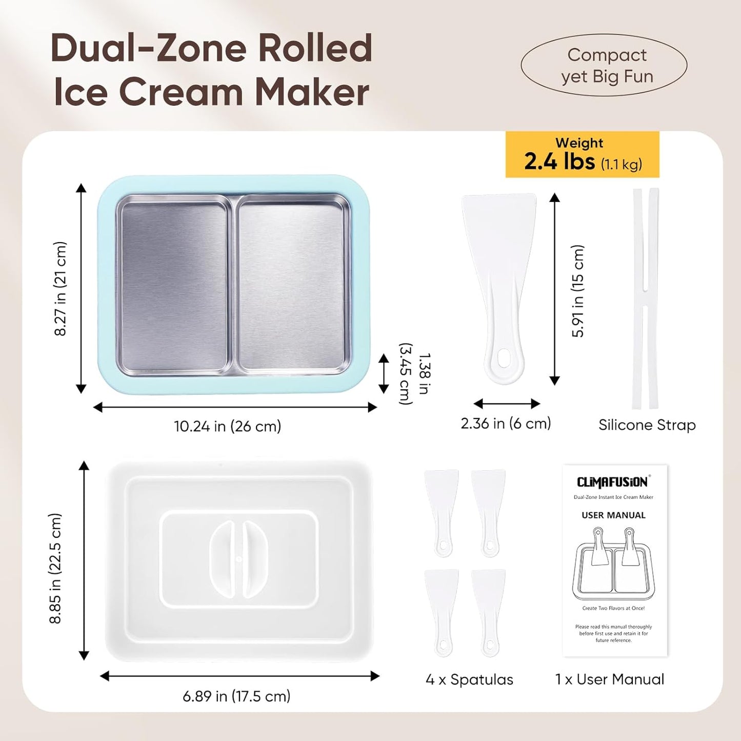 Eis Roll Maker Set, One Size Grün