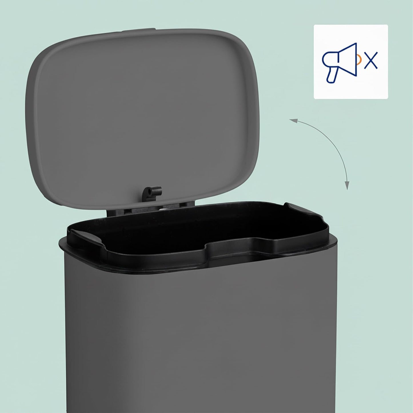Kosmetikeimer mit Absenkautomatik, Grau
