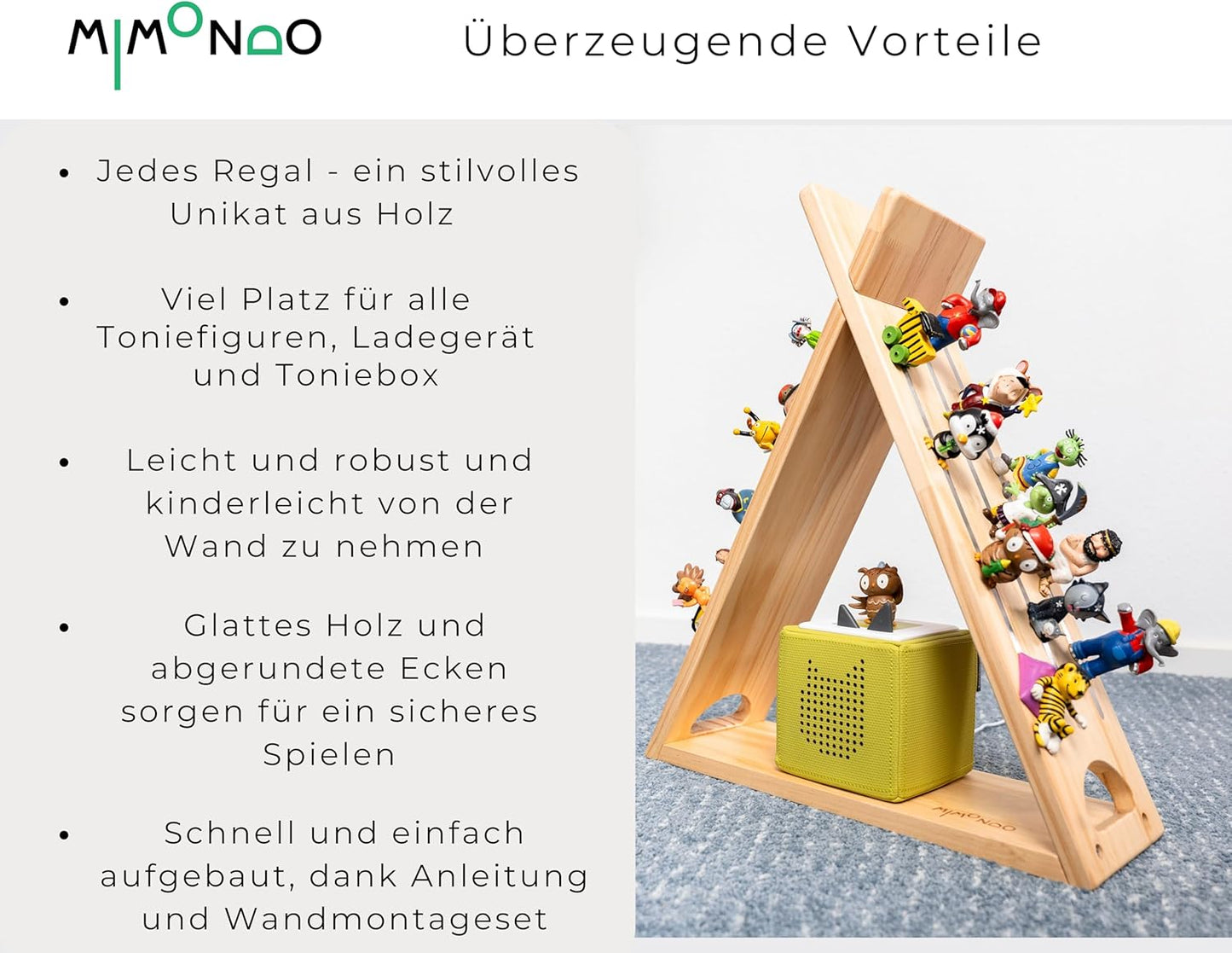 Tonieregal aus Holz für 60 Figuren, TIPI