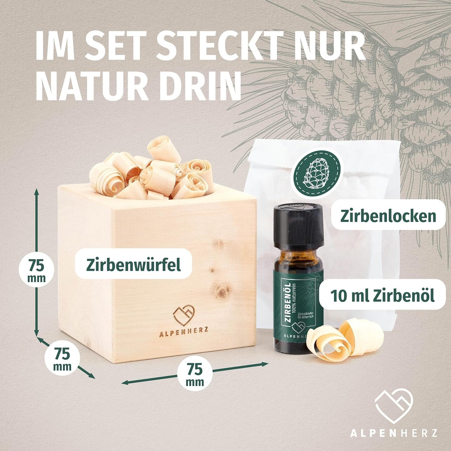 Zirbenwürfel-Set
