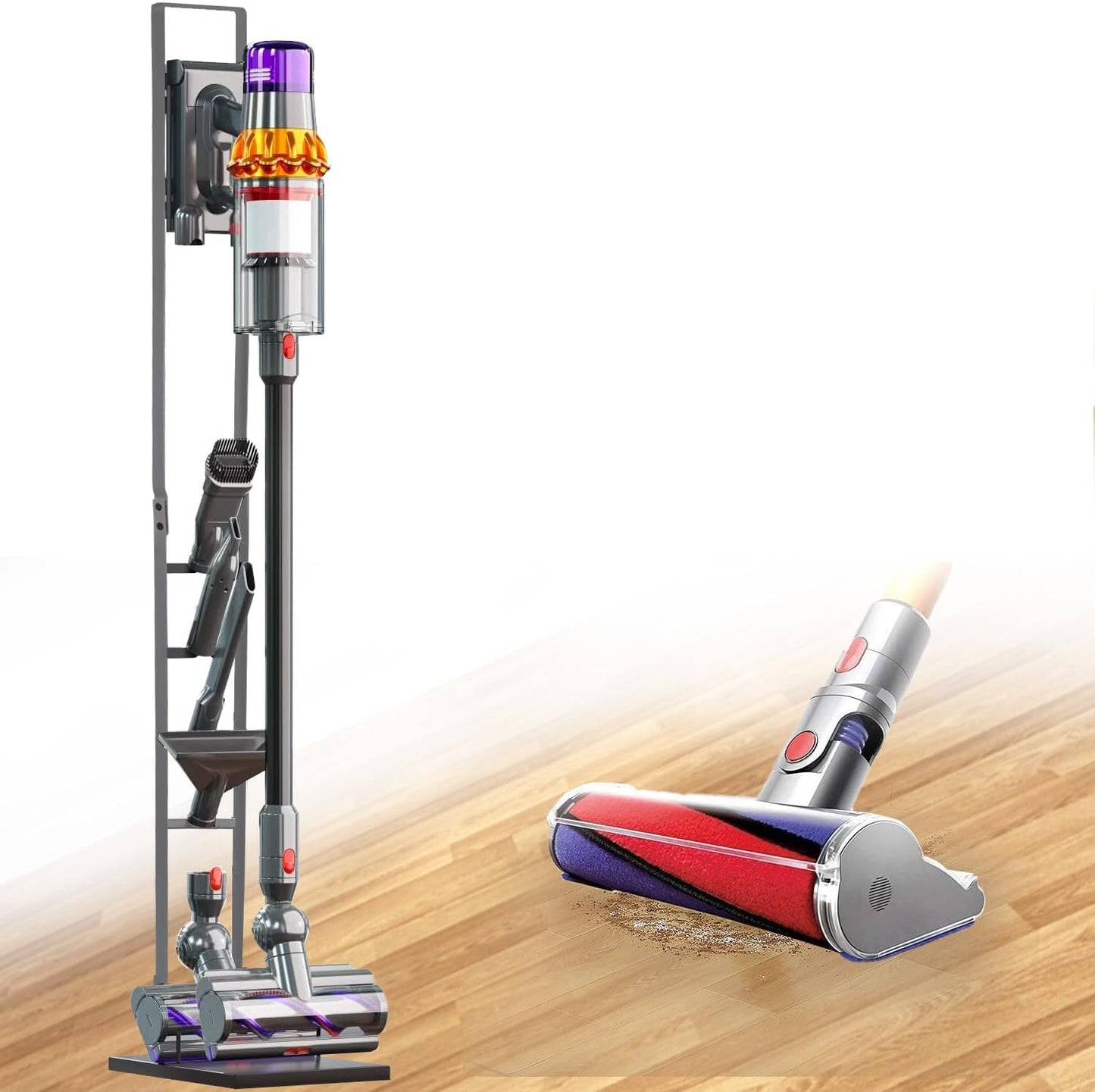 Staubsaugerständer für Dyson V6 bis V15 und DC30 bis DC74 Modelle, Grau